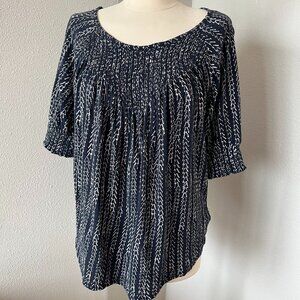 Lucky Brand Navy and white top